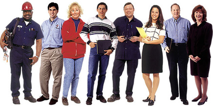 American workers collage