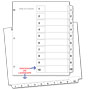 TOC Index, 10 tab white SKU:71010