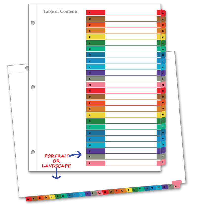 10 tab color template