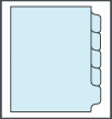 Copier tabs, 5 blue, reverse SKU:34421