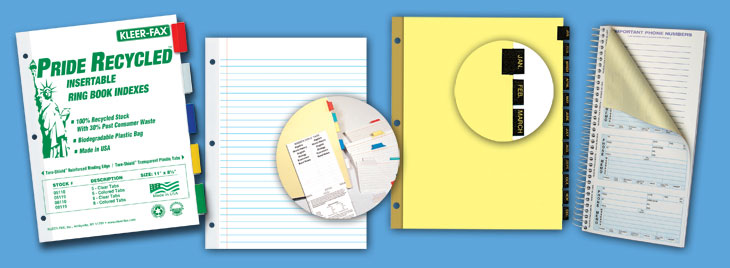 Indexes, Filler Paper and Leather Tabs