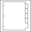 34416 5 Copier Tabs Reverse Collated 3 Holes