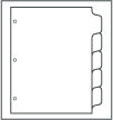 34418 5 Copier Tabs Straight Collated 3 Holes