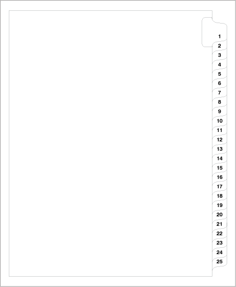 81170 Avery 11370 Style Legal Divider Letter Size Side Tab 1-25