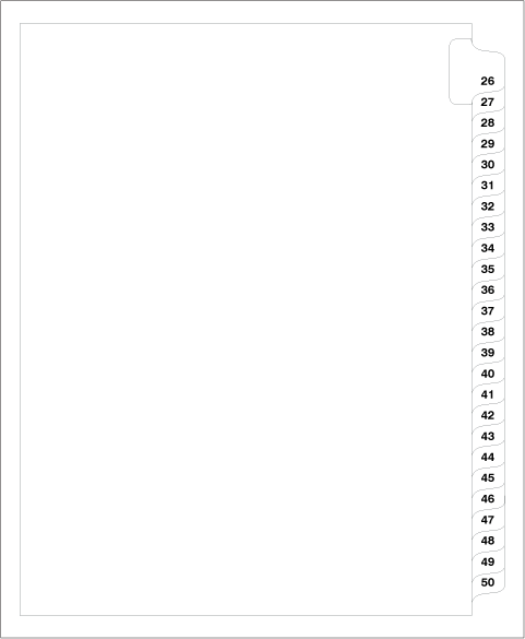 81172 Avery 11372 Style Legal Divider Letter Size Side Tab 26-50