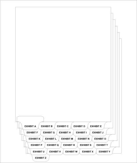 81176 Avery 11376 Style Legal Divider Letter Size Bottom Tab EXHIBIT A-Z