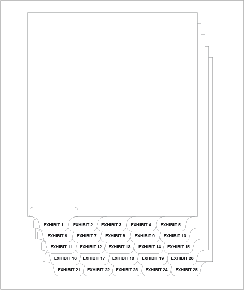 81178 Avery 11378 Style Legal Divider Letter Size Bottom Tab EXHIBIT 1-25