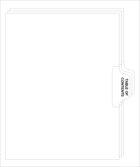 81190 Avery 11910 Style Legal Divider Letter Size Side Tab TABLE OF CONTENTS