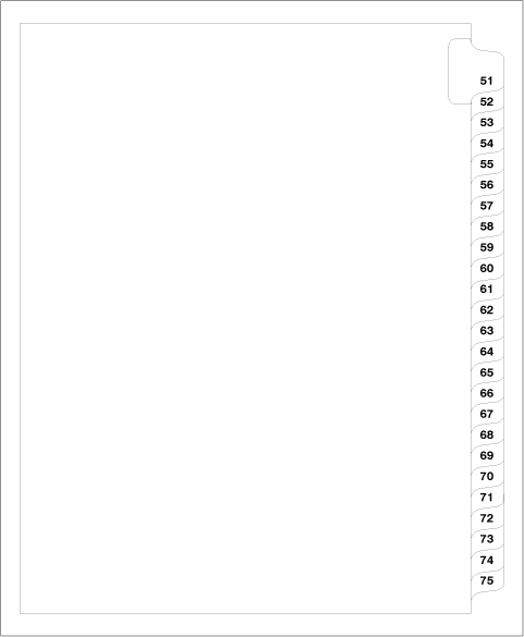 81196 Avery 11396 Style Legal Divider Letter Size Side Tab 51-75