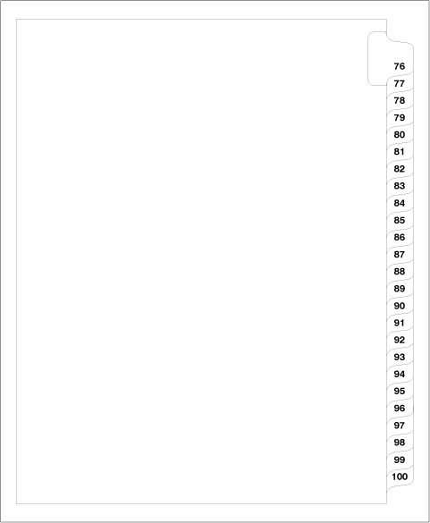 81197 Avery 11397 Style Legal Divider Letter Size Side Tab 76-100