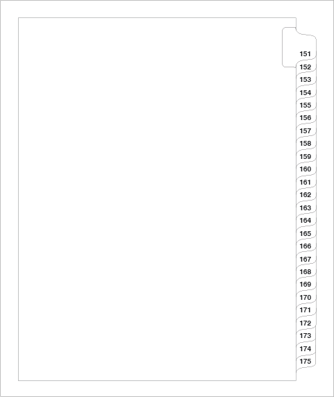 83151 Avery 01336 Style Legal Divider Letter Size Side Tab 151-175