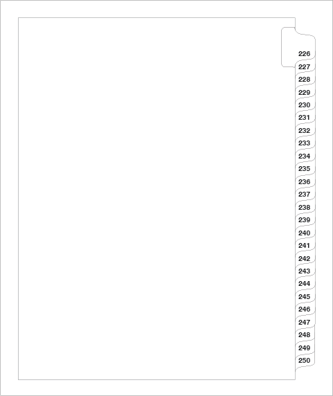 83226 Avery 01339 Style Legal Divider Letter Size Side Tab 226-250