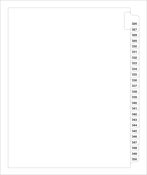 83326 Avery 01343 Style Legal Divider Letter Size Side Tab 326-350