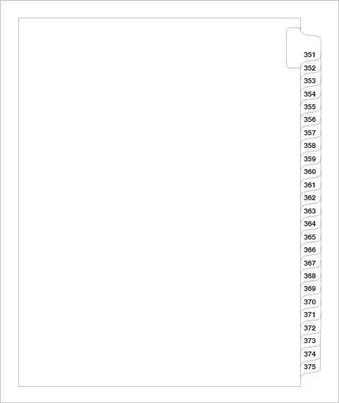 83351 Avery 01344 Style Legal Divider Letter Size Side Tab 351-375