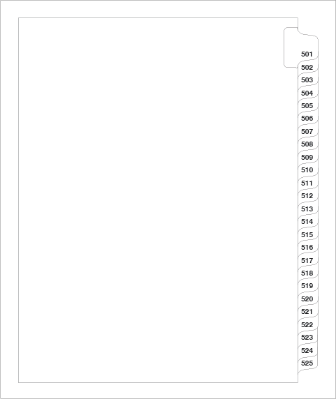 83501 Avery 82299 Style Legal Divider Letter Size Side Tab 501-525
