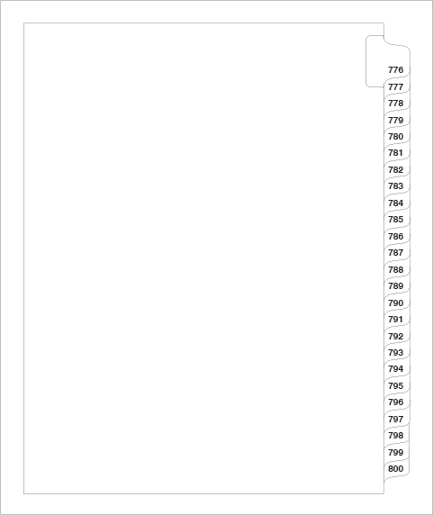 83776 Avery 82310 Style Legal Divider Letter Size Side Tab 776-800