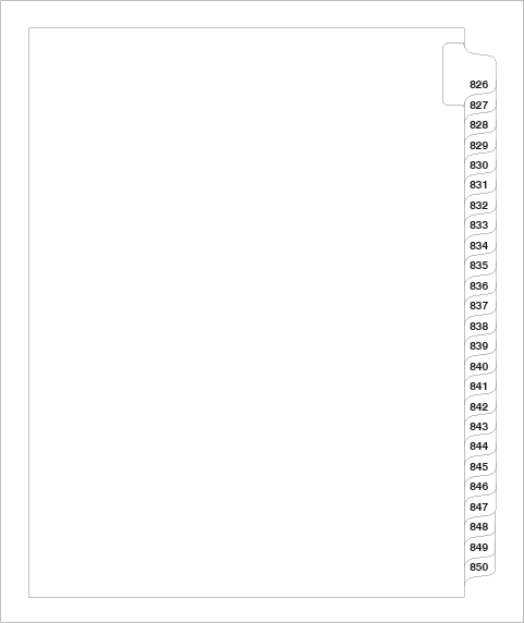 83826 Avery 82312 Style Legal Divider Letter Size Side Tab 826-850