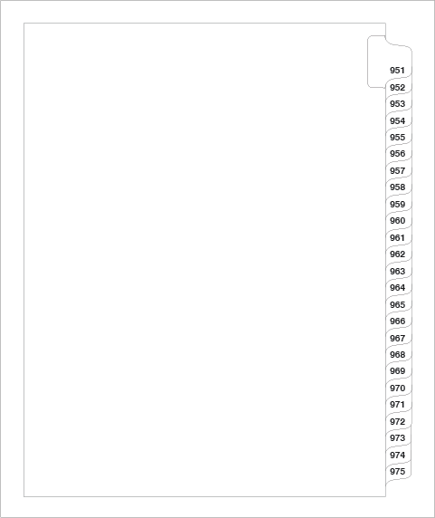 83951 Avery 82317 Style Legal Divider Letter Size Side Tab 951-975