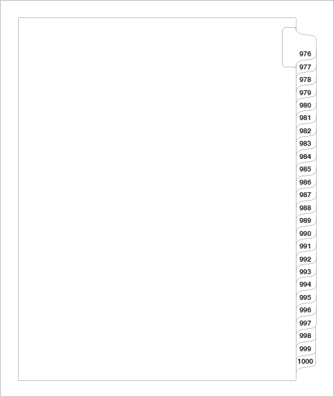 83976 Avery 82318 Style Legal Divider Letter Size Side Tab 976-1000
