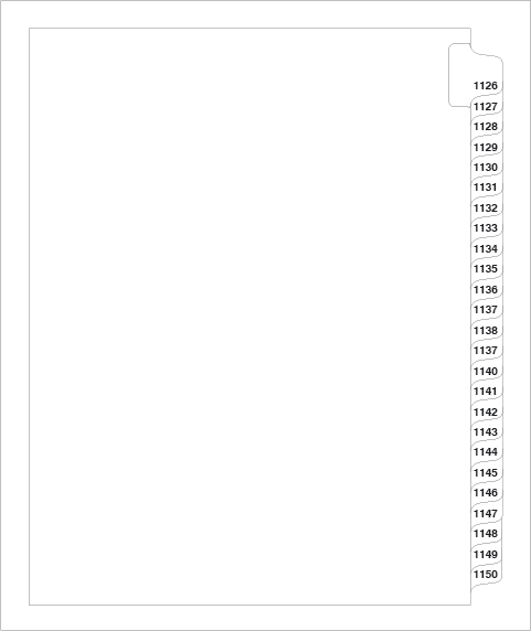 87606 Avery Style Legal Divider Letter Size Side Tab 1126-1150