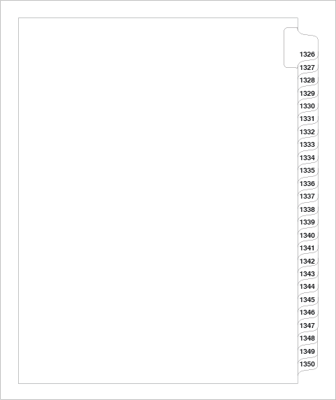 87614 Avery Style Legal Divider Letter Size Side Tab 1326-1350