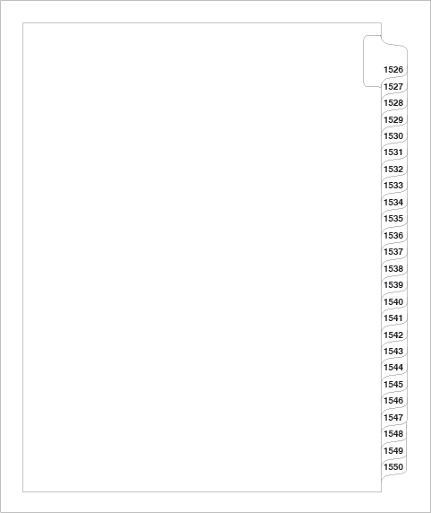 87622 Avery Style Legal Divider Letter Size Side Tab 1526-1550