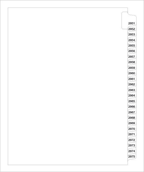 87679 Avery Style Legal Divider Letter Size Side Tab 2951-2975