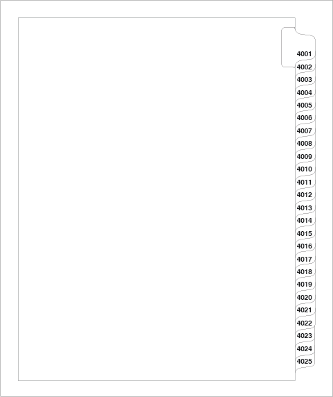 87721 Avery Style Legal Divider Letter Size Side Tab 4001-4025