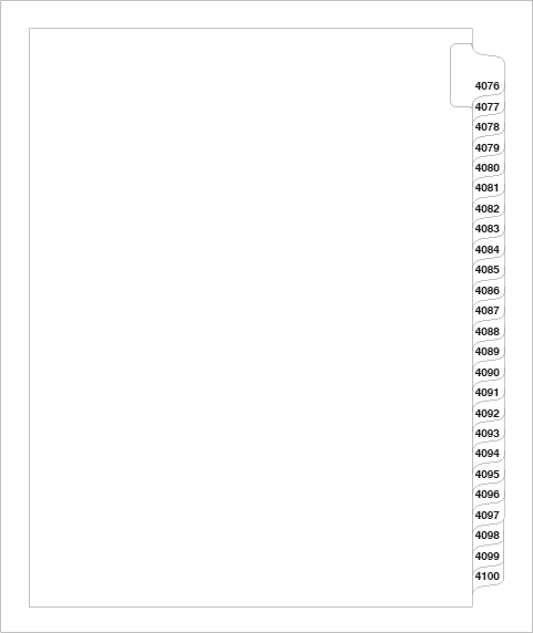 87724 Avery Style Legal Divider Letter Size Side Tab 4076-4100