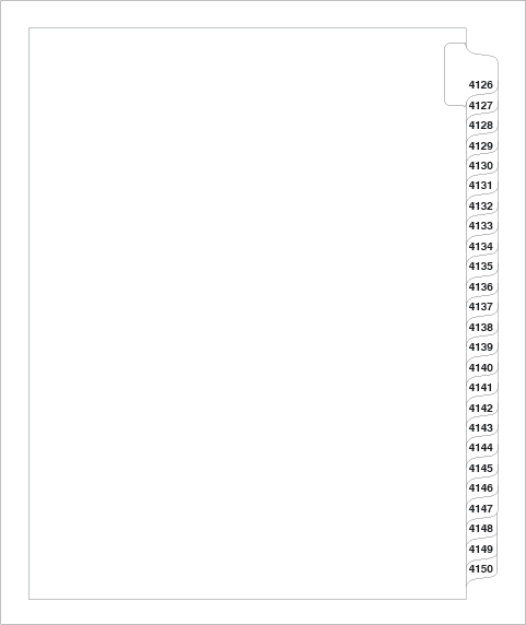 87726 Avery Style Legal Divider Letter Size Side Tab 4126-4150
