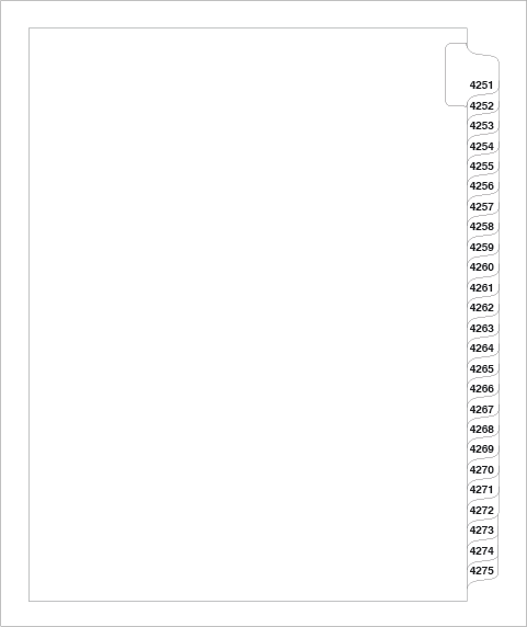 87731 Avery Style Legal Divider Letter Size Side Tab 4251-4275