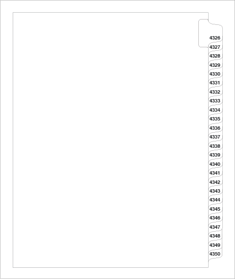 87734 Avery Style Legal Divider Letter Size Side Tab 4326-4350