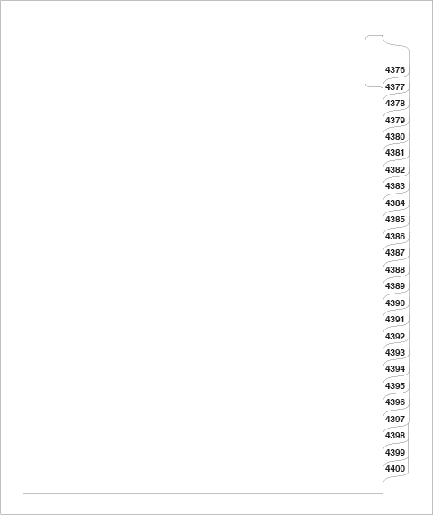 87736 Avery Style Legal Divider Letter Size Side Tab 4376-4400