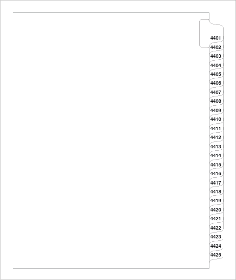 87737 Avery Style Legal Divider Letter Size Side Tab 4401-4425