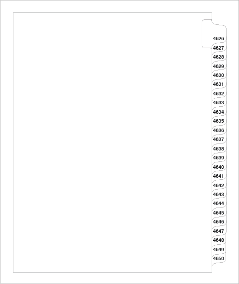 87746 Avery Style Legal Divider Letter Size Side Tab 4626-4650