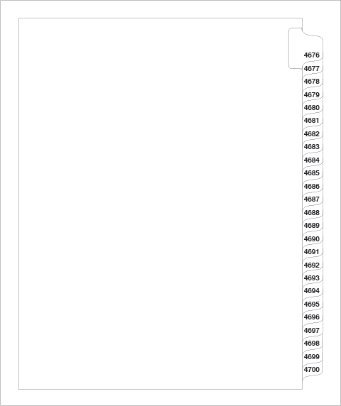 87748 Avery Style Legal Divider Letter Size Side Tab 4676-4700