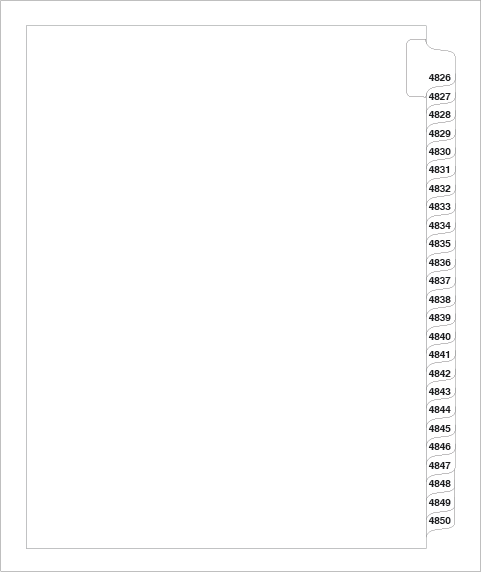 87754 Avery Style Legal Divider Letter Size Side Tab 4826-4850