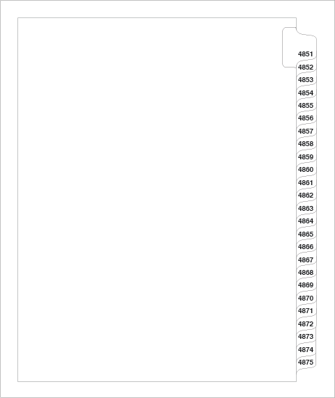 87755 Avery Style Legal Divider Letter Size Side Tab 4851-4875