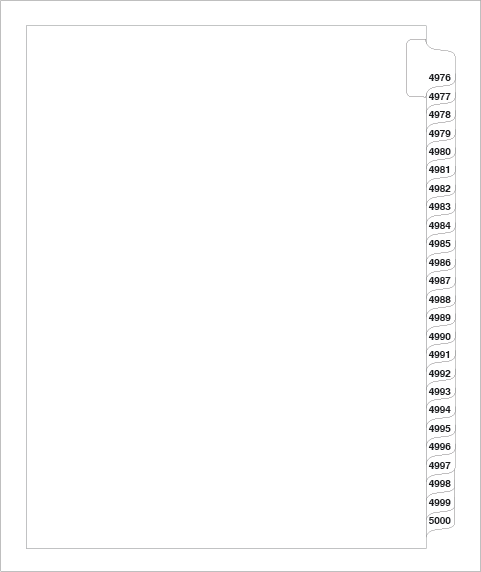 87760 Avery Style Legal Divider Letter Size Side Tab 4976-5000