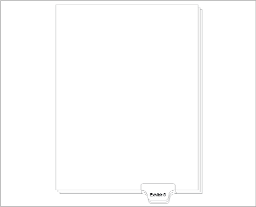 91305 Allstate EDB11-5 Style Legal Divider Letter Size Bottom Tab Exhibit 5