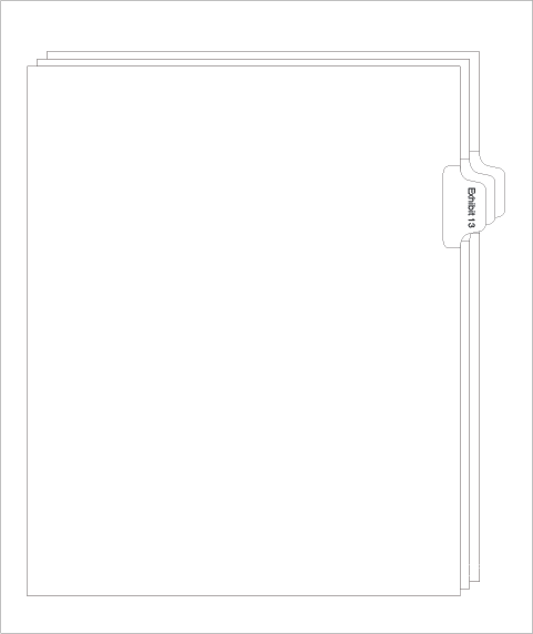 91713 Allstate EDR11-13 Style Legal Divider Letter Size Side Tab Exhibit 13