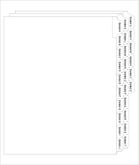 91850 Allstate ED11EAC Style Legal Divider Letter Size Side Tab Exhibit A-Z