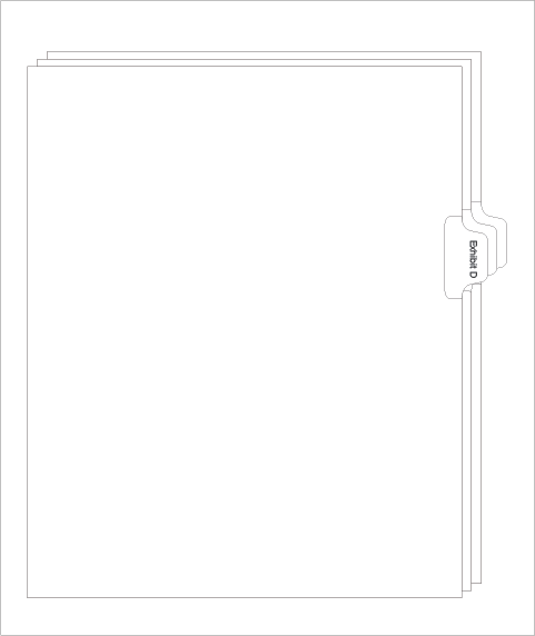 91854 Allstate EDR11D Style Legal Divider Letter Size Side Tab Exhibit D