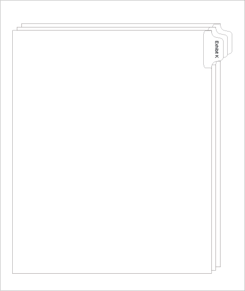 91861 Allstate EDR11K Style Legal Divider Letter Size Side Tab Exhibit K