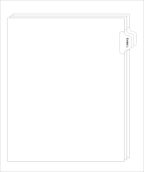 91862 Allstate EDR11L Style Legal Divider Letter Size Side Tab Exhibit L