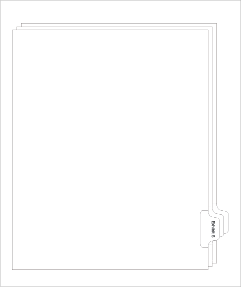 91869 Allstate EDR11S Style Legal Divider Letter Size Side Tab Exhibit S