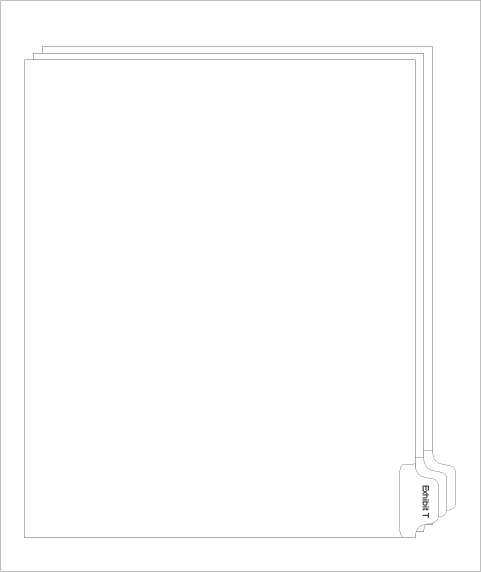 91870 Allstate EDR11T Style Legal Divider Letter Size Side Tab Exhibit T