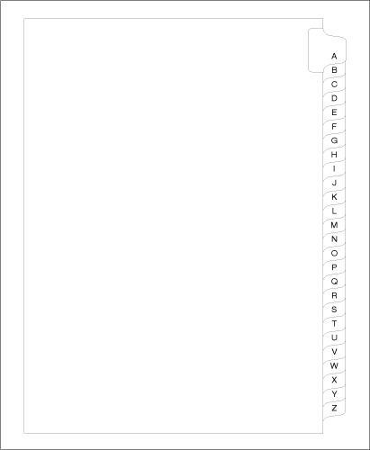 99174 Allstate Style A4 Size Tabs A-Z Collated